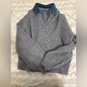 Commense Heather Gray V-Neck Sweater